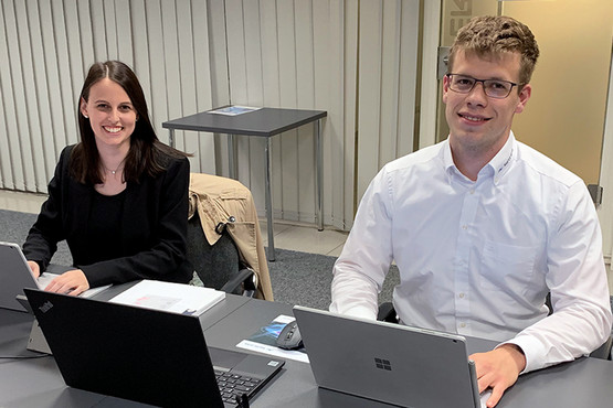 Support- und Organisations-Team des Online-Events „Löten in der Elektronikfertigung“: Laura Schulz und Nicolai Böhrer, Ersa GmbH